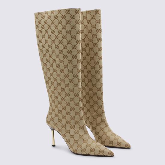 26SS 구찌 GG 캔버스 밤쉘 부츠 865623 FAFWD9611 SAND GG - GUCCI