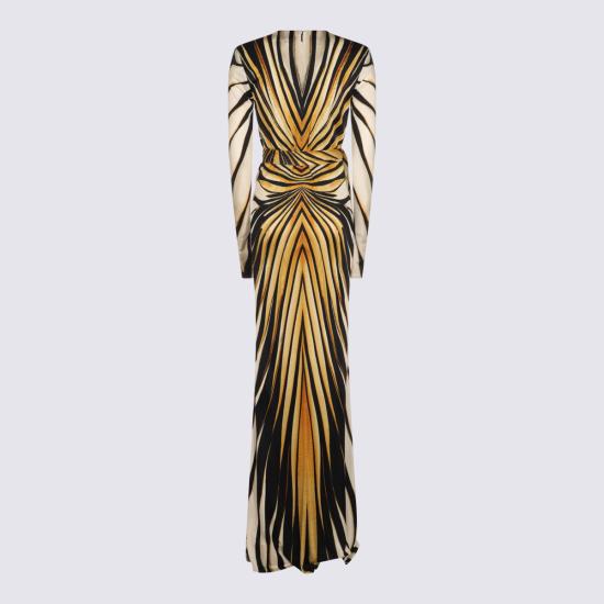 26FW 로베르토 카발리 롱 원피스 TKT107 JRM3301080 Giallo - ROBERTO CAVALLI