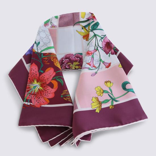 26SS 구찌 프린트 실크 트윌 까레 850107 3G0015472 MAUVE PINK - GUCCI