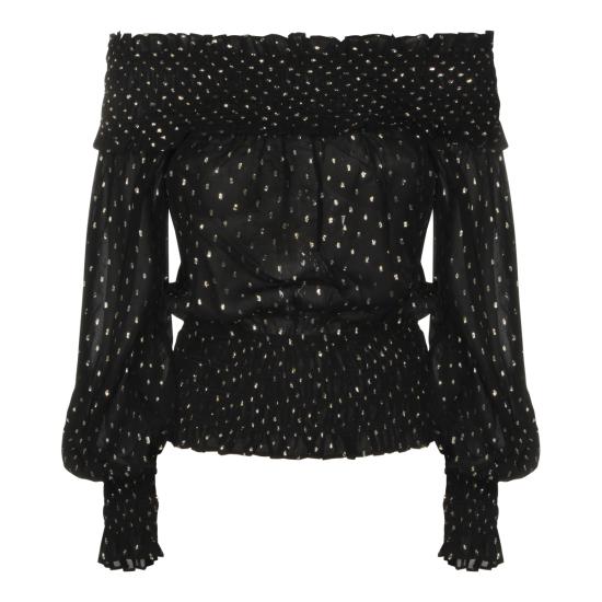 26SS 셀프 포트레이트 블라우스 RS26156TBB BLACK