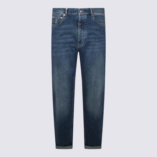 26SS 브루넬로 쿠치넬리 워시드 스트레이트 핏 데님 팬츠 M283PO1090 C1471 MED BLUE - BRUNELLO CUCINELLI