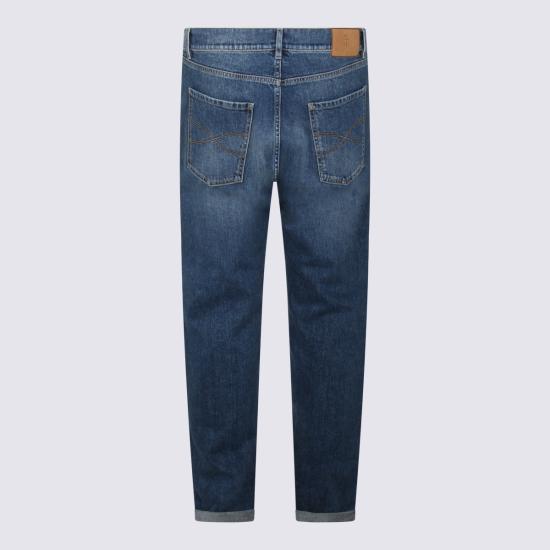 26SS 브루넬로 쿠치넬리 워시드 스트레이트 핏 데님 팬츠 M283PO1090 C1471 MED BLUE - BRUNELLO CUCINELLI