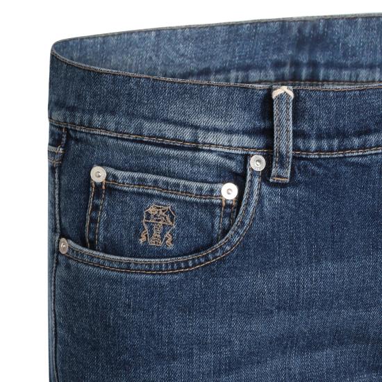 26SS 브루넬로 쿠치넬리 워시드 스트레이트 핏 데님 팬츠 M283PO1090 C1471 MED BLUE - BRUNELLO CUCINELLI