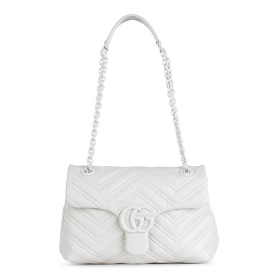 26SS 구찌 GG 마몽 스몰 숄더백 855371 AAFS19540 WHITE