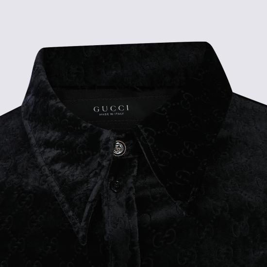 26SS 구찌 스트레치 GG 벨벳 데보레 셔츠 860674 ZAUS41000 - GUCCI