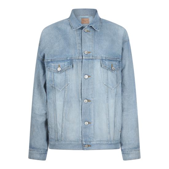26SS 발렌시아가 레귤러 핏 데님 재킷 861410 TTWB14009 DIRTY LIGHT BLUE