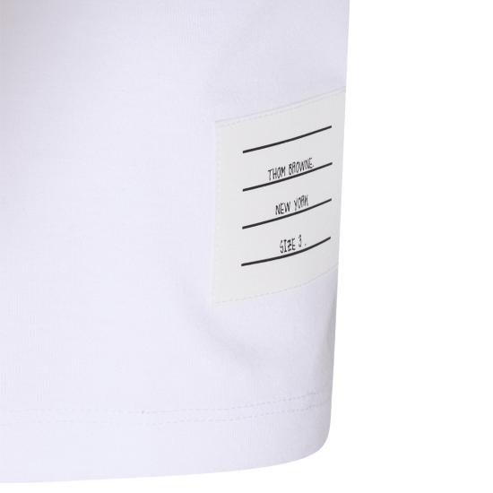 26SS 톰브라운 미디움 웨이트 저지 팁 포켓 크루넥 티셔츠 MJS010A 01454100 WHITE - THOM BROWNE