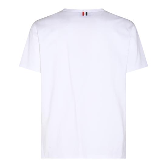 26SS 톰브라운 미디움 웨이트 저지 팁 포켓 크루넥 티셔츠 MJS010A 01454100 WHITE - THOM BROWNE