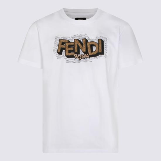 26SS 펜디 반팔 티셔츠 FY1319 AW0WF0QA0 White