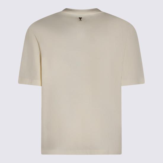 26SS 아미 코튼 시그니쳐 프린트 티셔츠 UTS384 726136 OFF WHITE - AMI