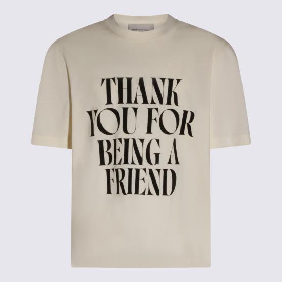 26SS 아미 코튼 시그니쳐 프린트 티셔츠 UTS384 726136 OFF WHITE - AMI