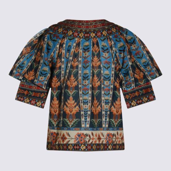 26SS 팜 리오 블라우스 348822 26032 EMBROIDERED TAPESTRY BLUE - FARM RIO