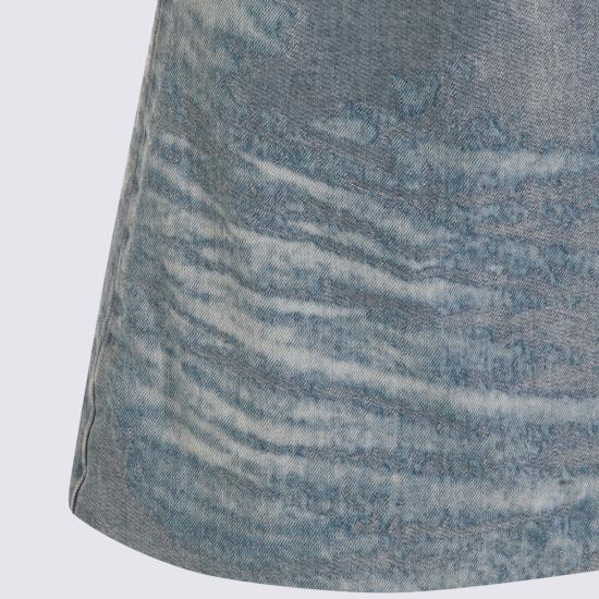 26SS 디젤 드-셀룬-Fsi 쇼트 드레스 인 새틴 데님 A23786 09P2301 Blue - DIESEL