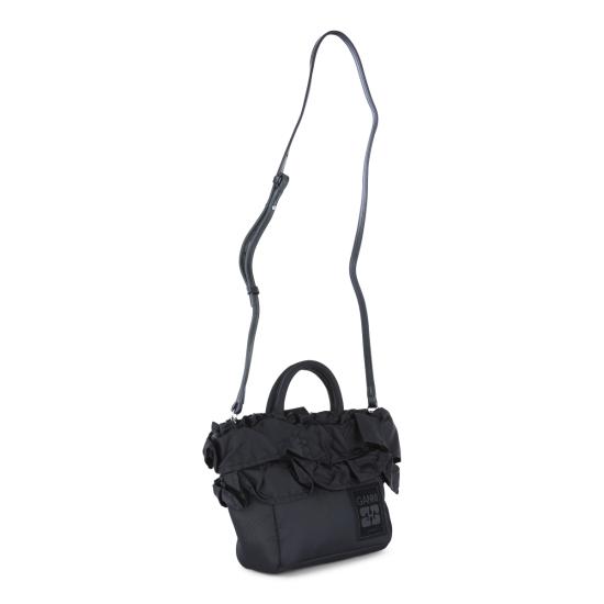 26SS 가니 미니 러플 디테일 쇼퍼백 A7187 099 BLACK - GANNI