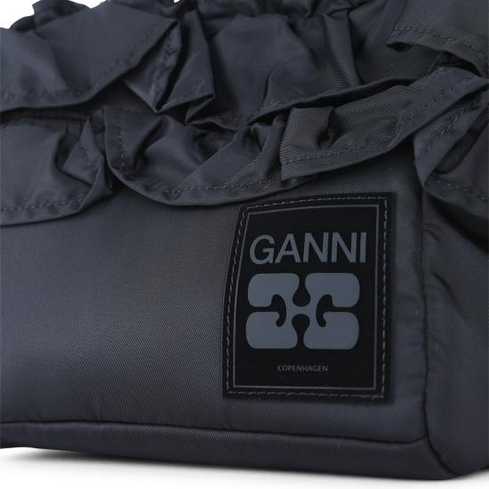 26SS 가니 미니 러플 디테일 쇼퍼백 A7187 099 BLACK - GANNI
