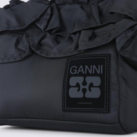 26SS 가니 미니 러플 디테일 쇼퍼백 A7187 099 BLACK - GANNI