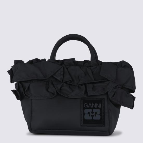 26SS 가니 미니 러플 디테일 쇼퍼백 A7187 099 BLACK - GANNI