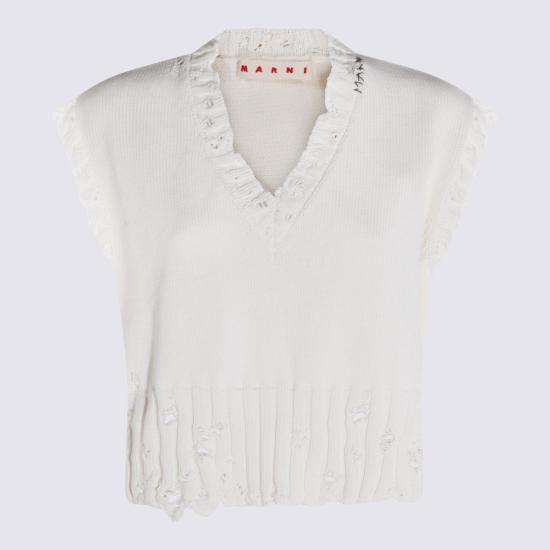 26SS 마르니 민소매 티셔츠 CVMD0088A0 UFC65200W01 Lily white - MARNI