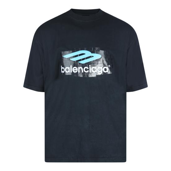 26SS 발렌시아가 반팔 티셔츠 850345 TTVT43363 BLACK