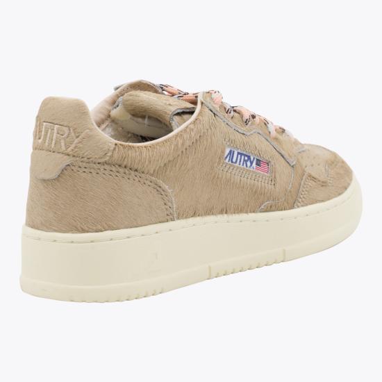 25FW 오트리 메달리스트 로우 레더 스니커즈 AULW PE01 PONY BEIGE - AUTRY