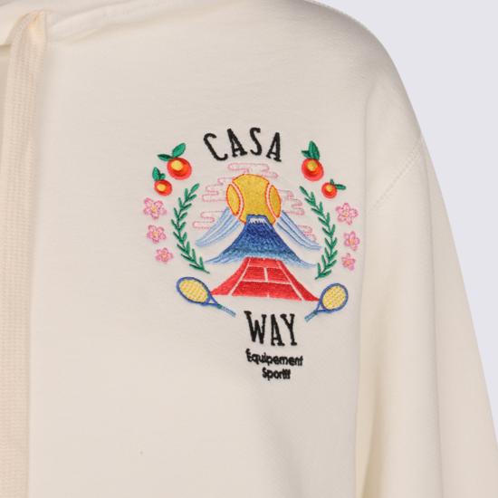 25FW 카사블랑카 후드 티셔츠 WPF25JTP362 01 White - CASABLANCA