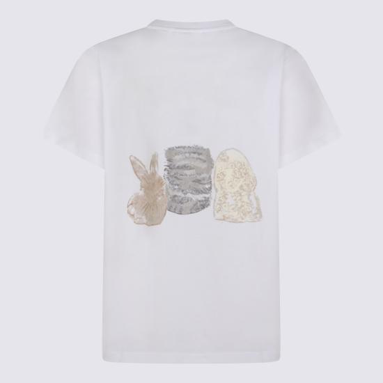 26SS 가니 애니멀 프린트 티셔츠 A1050029 151 Bright White - GANNI
