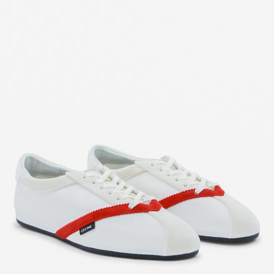 26SS 셀린느 플랫 스니커즈 366647037C 01ED WHITE RED - CELINE