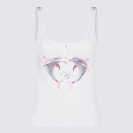 26SS 블루마린 민소매 티셔츠 P622T121A N0103 NATURAL WHITE - BLUMARINE