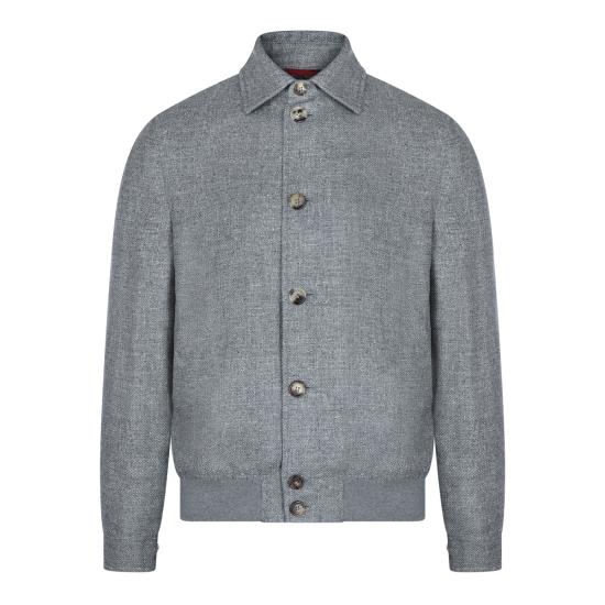 26SS 브루넬로 쿠치넬리 실크 리넨 울 믹스드 홉색 블루종 MZ4036581 C032 GREY - BRUNELLO CUCINELLI