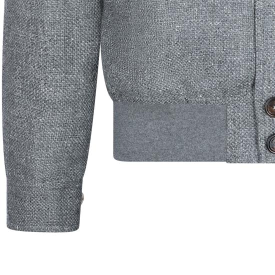 26SS 브루넬로 쿠치넬리 실크 리넨 울 믹스드 홉색 블루종 MZ4036581 C032 GREY - BRUNELLO CUCINELLI