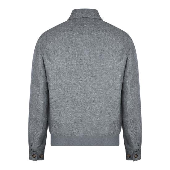 26SS 브루넬로 쿠치넬리 실크 리넨 울 믹스드 홉색 블루종 MZ4036581 C032 GREY - BRUNELLO CUCINELLI