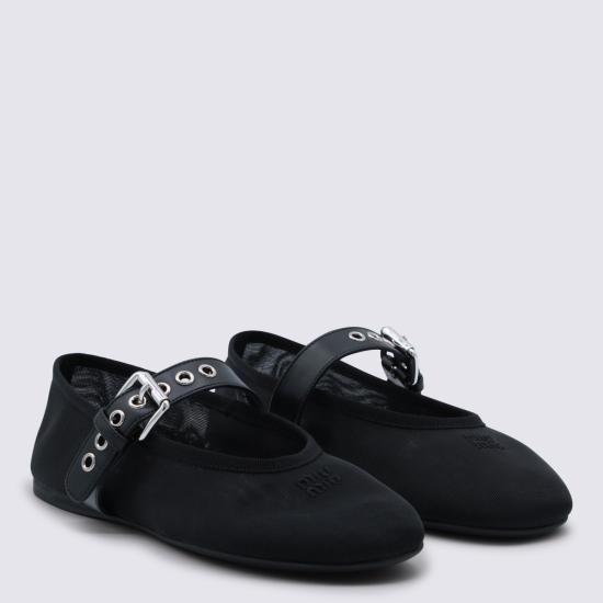 26SS 미우미우 플랫 슈즈 5F373EF005 099F0002 Nero - MIU MIU
