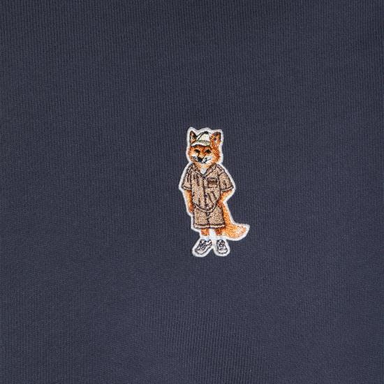 26SS 메종키츠네 긴팔 티셔츠 QM00309 KM03410422 SHADOW BLUE - MAISON KITSUNE