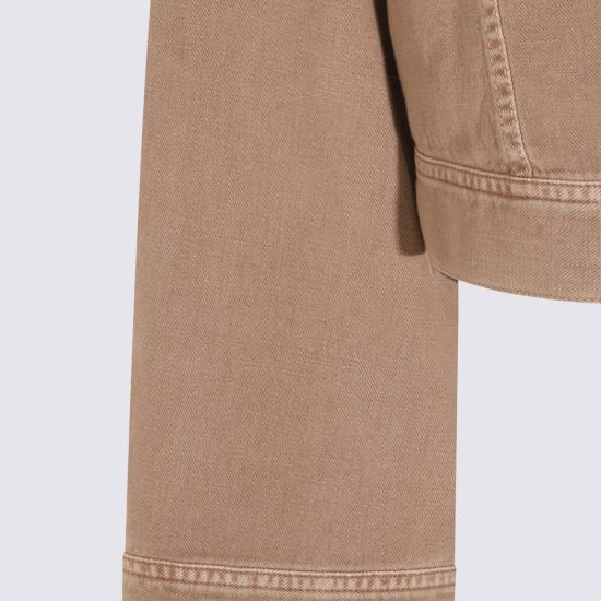 26SS 브루넬로 쿠치넬리 다이 코튼 & 리넨 아우터 재킷 ML9967674 C9325 EARTH BROWN - BRUNELLO CUCINELLI