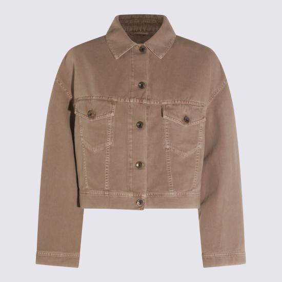 26SS 브루넬로 쿠치넬리 다이 코튼 & 리넨 아우터 재킷 ML9967674 C9325 EARTH BROWN