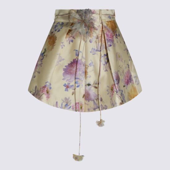 26SS 짐머만 숏 스커트 7922AS261 CRDA CREAM DAHLIA - ZIMMERMANN