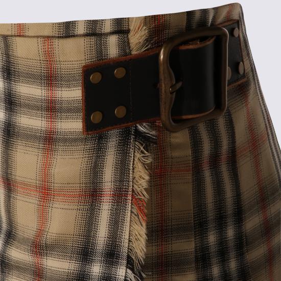 26SS 버버리 체크 울 미니 킬트 8118152 B9368 SAND - BURBERRY