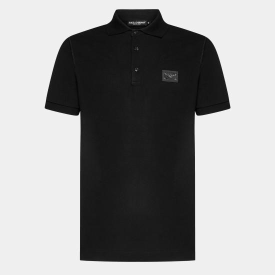 26SS 돌체앤가바나 로고 코튼 피케 폴로 셔츠 G8PL4T G7P1DN0000 Black