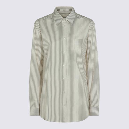 26SS 더로우 Gavina 셔츠 10477 W4450LBB LIGHT BEIGE BLACK - THE ROW