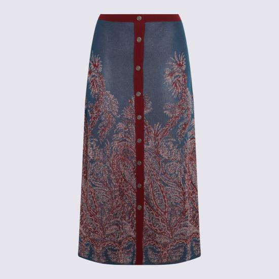 25FW 에트로 롱 스커트 WRKB0050 AQ167X0883 AUBERGINE MIX - ETRO