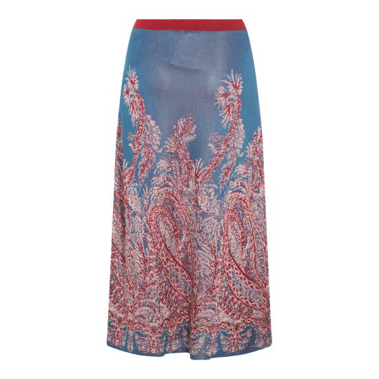 25FW 에트로 롱 스커트 WRKB0050 AQ167X0883 AUBERGINE MIX - ETRO