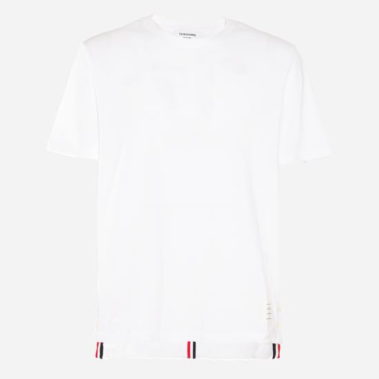 26SS 톰브라운 피케 센터 백 스트라이프 릴렉스 핏 티셔츠 MJS056A 00050100 White
