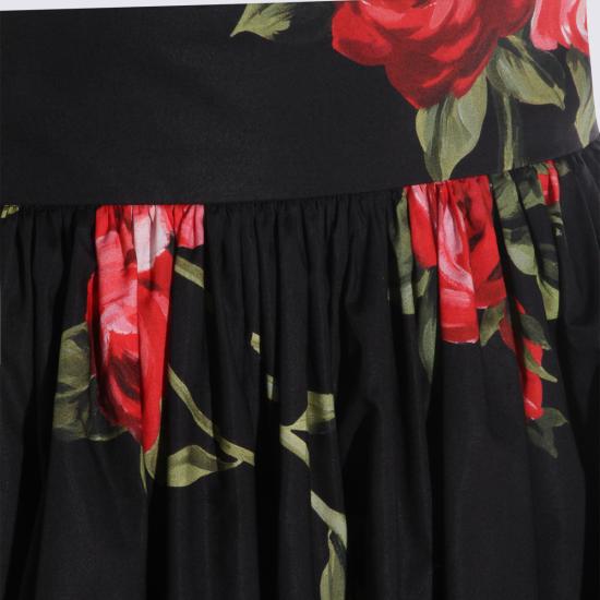 26SS 돌체앤가바나 로즈 부케 프린트 숏 스커트 F4CB1T HS5UTHN5ZN ROSE F DO NERO - DOLCE & GABBANA
