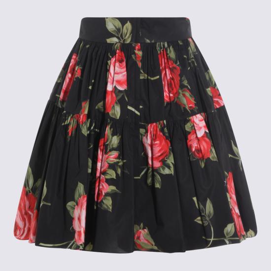26SS 돌체앤가바나 로즈 부케 프린트 숏 스커트 F4CB1T HS5UTHN5ZN ROSE F DO NERO - DOLCE & GABBANA