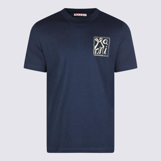 26SS 마르니 반팔 티셔츠 HUMU0198IP USCY88L1B99 NAVY - MARNI