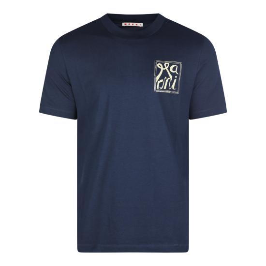 26SS 마르니 반팔 티셔츠 HUMU0198IP USCY88L1B99 NAVY