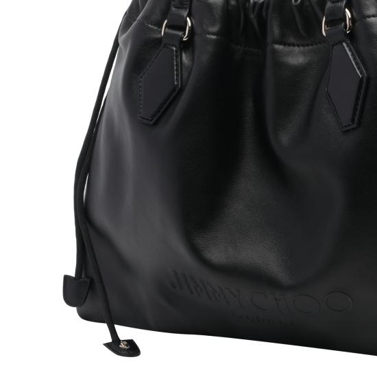 26FW 지미추 숄더백 DRAWSTRING TOTE M ZKPBLACK LIGHT GOLD Black - JIMMY CHOO