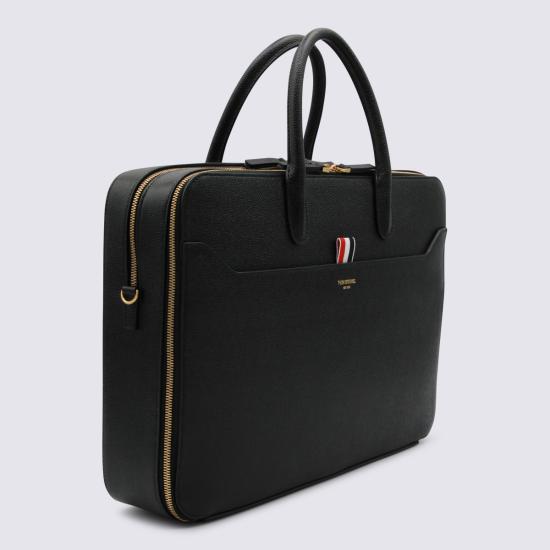 26SS 톰브라운 페블 그레인 더블 컴파트먼트 비즈니스 백 MAG443A 00198001 BLACK - THOM BROWNE