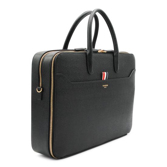 26SS 톰브라운 페블 그레인 더블 컴파트먼트 비즈니스 백 MAG443A 00198001 BLACK - THOM BROWNE