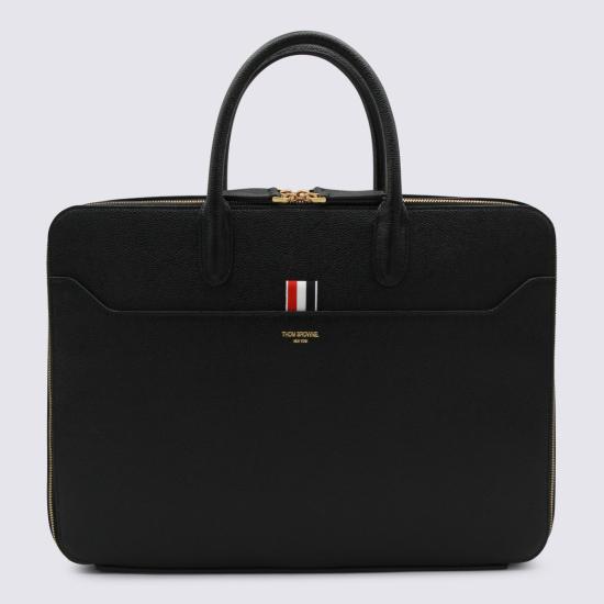 26SS 톰브라운 페블 그레인 더블 컴파트먼트 비즈니스 백 MAG443A 00198001 BLACK - THOM BROWNE